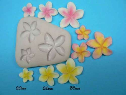 3 Frangipanis Silicone Mould - Click Image to Close